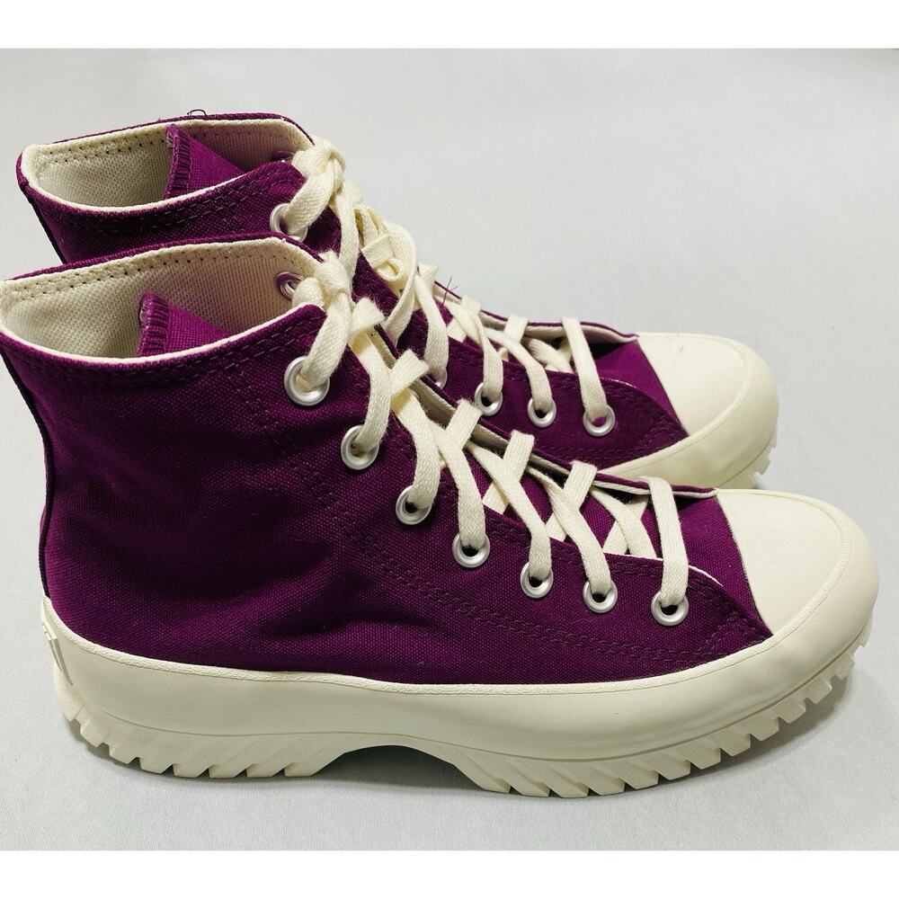 Converse All Star Men Sz 8 Sneaker Purple Maroon High Top Platform Women Sz 10